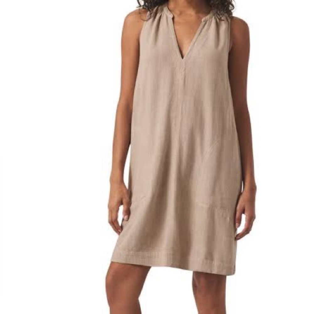 Splendid Sleeveless V-Neck Midi Dress in Taupe NWT